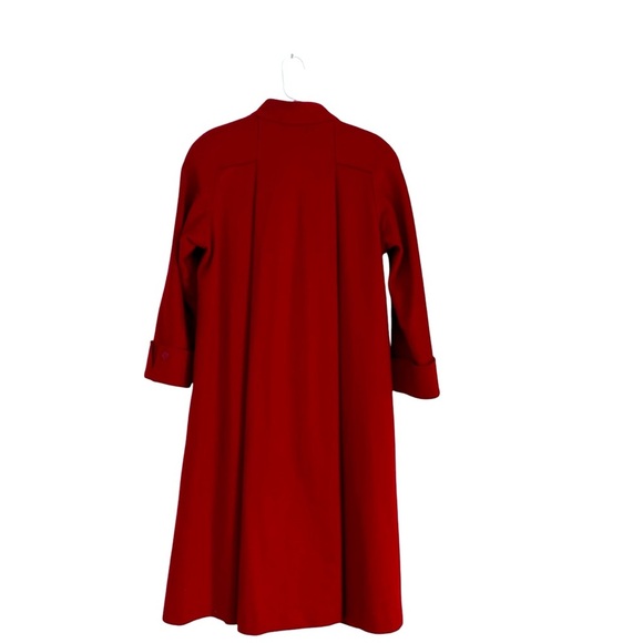 Vintage Alorna Wool Coat – Bold Red Double-Breasted Mid-Length Made in USA large - Picture 9 of 14